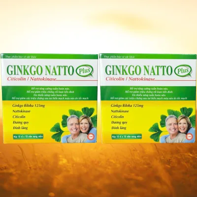 Combo of 2 Boxes of Ginkgo Natto Plus Yellow - Rostex - Vinaphar - Purifying Vitamins - Multivitamins