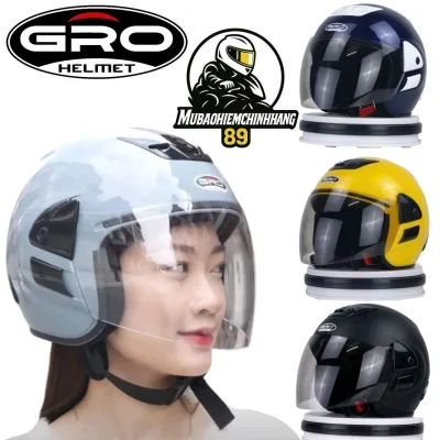 Mũ Bảo Hiểm 3/4 Gro HD Nhỏ Gọn Cá Tính Với Kính Chống Chói