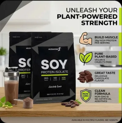 Plant-Based Milk Powder Soy Protein Musaking 1kg Bag Chocolate Flavor