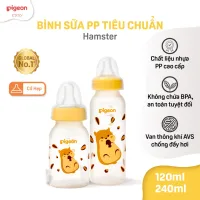 Bình sữa Pigeon cổ hẹp cho bé sơ sinh 120ml/240ml núm ti siêu mềm và đàn hồi chính hãng