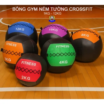 Bóng Tạ Ném Tường Gym CrossFit Wall Ball Fitness Màu Sắc Đủ Size 1KG–12KG