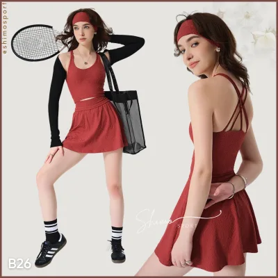 Bộ đồ tennis pickleball B26 vải 3D 🅾️L🅰️🅱️, hàng Quảng Châu cao cấp, set gym yoga vải mềm mịn co giãn 4 chiều thấm hút