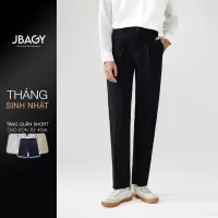 Quần tây nam hàn quốc JBAGY dáng baggy vải co giãn dày dặn dáng suông ống rộng, màu đen, kem JA0101