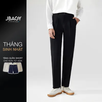 Quần tây nam hàn quốc JBAGY dáng baggy vải co giãn dày dặn dáng suông ống rộng, màu đen, kem JA0101