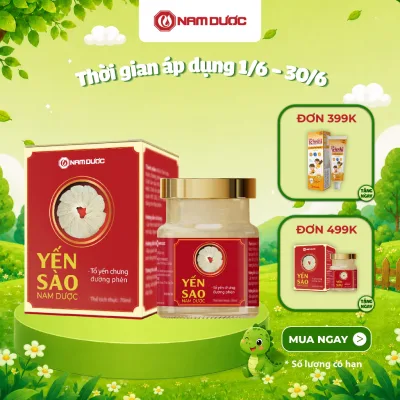 Yến sào Nam Dược - tổ yến chưng đường phèn, hộp 1 lọ 70ml