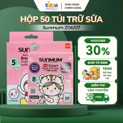 Túi Trữ Sữa SunMum Thái Lan Chính Hãng – 150ml / 250ml – Không BPA, 3 Khóa Zipper Chống Tràn, Tiệt Trùng Sẵn – ZIZOU
