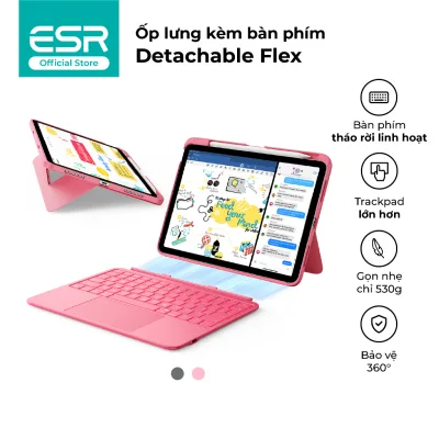 Ốp lưng kèm bàn phím Detachable Flex ESR dành cho máy tính bảng Gen 11/A16/10 tháo rời linh hoạt