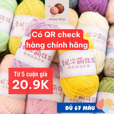 Len Baby Yarn hàng chuẩn 40g dài 128m mềm mại, có đủ 67 màu