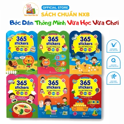 Sách - 365 Stickers Bóc Dán Thông Minh song ngữ Việt-Anh dành cho trẻ từ 2-6 tuổi (Bộ 6 cuốn)
