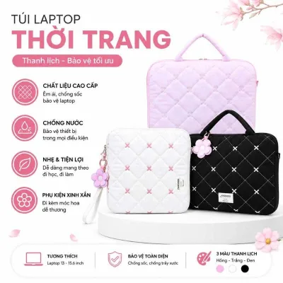 Túi đựng máy tính xách tay Ins Bow Vai Vỏ bảo vệ máy tính bảng chống sốc cho 13.3 13,6 14.1 15 15.6 Inch