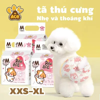 Tã Lót PAW ACE Thú Cưng 12 Gói Mềm Cho Chó Nam Và Nữ Nhiều Kích Cỡ M L XL XXL XXXL XXXXL Thoải Mái