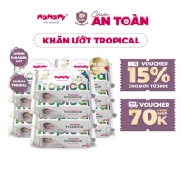 Khăn ướt cao cấp cho bé Mamamy Tropical gói 90 tờ 100% sợi tự nhiên và rayon ngừa hăm, mềm dai sạch cực