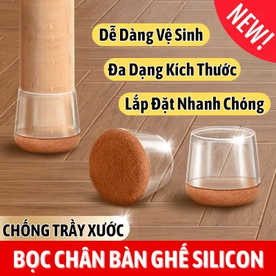 Bộ 4 Bọc Chân Bàn Ghế Lily's Decor Silicon Chống Trầy, Chống Trượt, Êm Ái