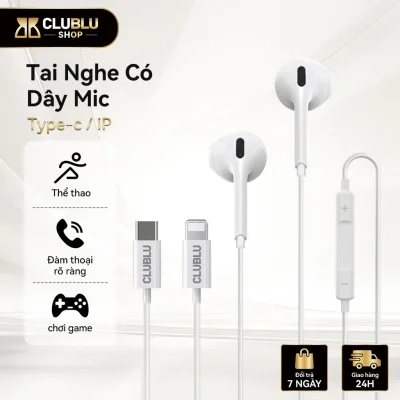 CLUBLU Tai Nghe Có Dây 074 TYPE-C 15-17 In-ear Bluetooth Bass Stereo Gaming Nghe Nhạc Đàm Thoại
