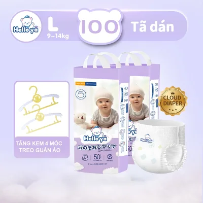 Bỉm Hello ya sơ sinh Tã/Bỉm Quần Cao Cấp Chống Tràn tã quần full size NB-XXXL bỉm 50+50 miếng