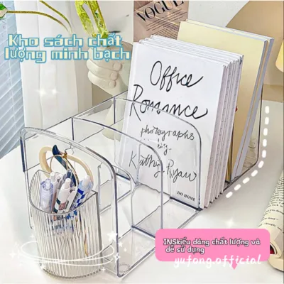 Bàn Làm Việc Sách Giá Để Đồ Bàn Acrylic Trong Suốt Hộp Bảo Quản Bút Giá Sách Văn Phòng Tài Liệu Sách Học Sinh Giá Đựng