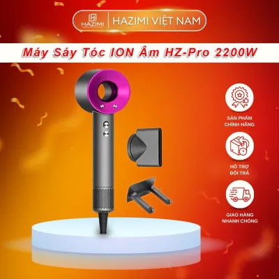 Máy Sấy Tóc ION Âm HZ-PRO, 2 Chiều Nóng Lạnh Công Suất 2200W, Nhanh Khô, Chống Gãy Rụng, Chăm Sóc Tóc, Bảo Hành 18 Tháng