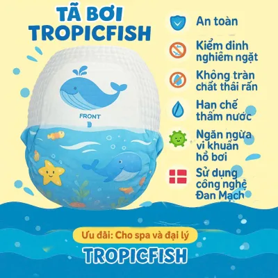 Tã Bơi, Tã Quần Bơi TropicFish / Tropicswim dùng Bé đi biển, spa thủy liệu Xuất Xứ Đan Mạch 2024