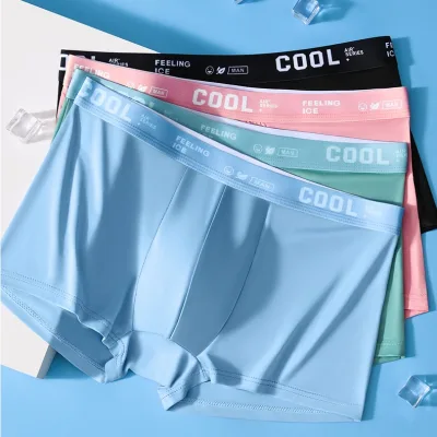 BKING Quần Lót Boxer Màu Trơn Thoáng Khí Thời Trang Mùa Hè Cho Nam , quần lót nam , quần xì nam , quần sịp boxer , quần sịp nam boxer , quần sịp nam thun lạnh , boxer nam