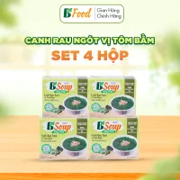 4 hộp/ 20 viên canh ăn liền Rau Ngót vị Tôm Bằm, sấy thăng hoa, thực phẩm tiện lợi nhanh chóng, B' Soup