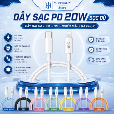 Dây X27 Cáp Sạc Nhanh PD 20W Bọc Dù TC to Lighting Dành Cho Các Dòng Máy 7-14ProMax