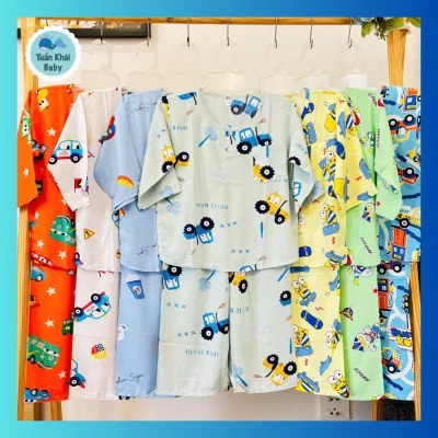 Set of 3 Boys' Long-Sleeved Tole Outfits - Available in 14 Sizes for Children 5-45kg - Soft and Breathable 2-Skin Linen Tole Fabric - Boys' Home Wear Set - Tole Tdt Children's Clothing