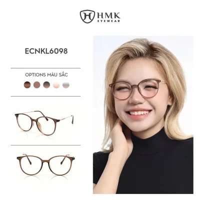 Hmk Eyewear Round Glasses Frame Made of Lightweight Plastic Material, Fashionable for Men and Women in Many Trendy Colors - Ecnkl6098
