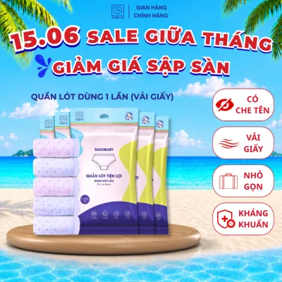 Combo 5 quần lót giấy dùng 1 lần tiện lợi S'BABY TANO chất liệu vải giấy mềm mại, thoáng mát và an toàn cho da (PP)