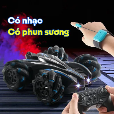 Ô tô điều khiển từ xa xoay 360 độ siêu bền có nhạc, Có đèn led, Có phun sương, Pin sạc