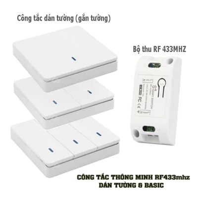 Công tắc điều khiển từ xa dán tường không dây RF 433MHz Khay pin rút, Bộ Điều khiển không dây RF 10A 220V