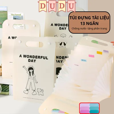 Bìa Đựng Tài Liệu TẶNG GIẤY NOTE Cặp Sách Văn Phòng Phẩm A4 DUDU- Túi đựng tài liệu giấy a4