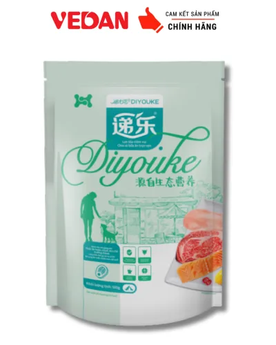 Diyouke Complete Dog Food for Dogs Fresh Chicken, Beef & Salmon Flavor 500g