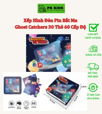 Đồ Chơi Board Game Xếp Hình Đèn Pin Bắt Ma Ghost Catchers 30 Thẻ 60 Cấp Độ Thông Minh Sáng Tạo Cho Bé