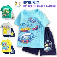 Đồ bộ cho bé trai 11-40 kg set quần áo trẻ em mặc nhà vải cotton in hoạt hình hot trend mềm mát đi chơi đẹp Homie Kids