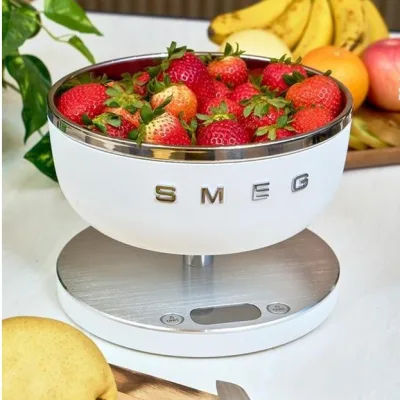Cân Tiểu Ly Điện Tử Smeg Tối Đa Cân nhà bếp Cân nhà bếp，trắng đục 20.5*20.5*15cm