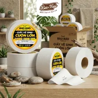 Cuộn Giấy vệ sinh công nghiệp cuộn lớn Bảo Bảo - Mềm Mịn, Không Bụi, Tan Nhanh Không nghẹt toilet