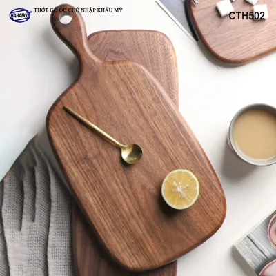 Thớt gỗ Óc chó nhập khẩu Mỹ - khay bánh mì/trái cây tráng miệng/ bít tết/ pizza/ phụ kiện chụp ảnh (CTH502)