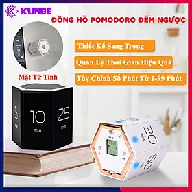 Đồng Hồ Pomodoro Hình Khối Lục Giác KUNBE Đếm Ngược Hẹn Giờ Nấu Ăn, Tập Thể Dục, Quản Lý Thời Gian Hiệu Quả