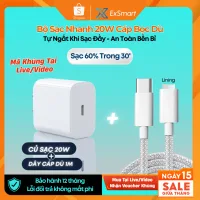 Bộ Củ Cáp Sạc Nhanh 20W Exsmart Củ Sạc PD20W Dây Bọc Dù Tự Ngắt Khi Sạc Đầy chống gãy gập An Toàn Ổn Định Bảo Vệ Máy