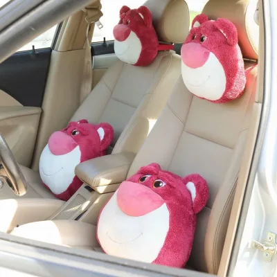 Combo Gối Tựa Đầu Tựa Lưng Hình Gấu Lotso Trên Xe Hơi - Phụ Kiện Trang Trí Nội Thất Ô Tô