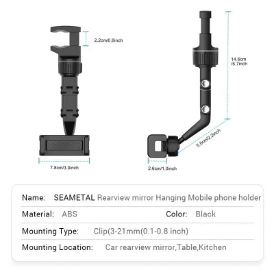 Giá đỡ kẹp điện thoại xoay 360 ° Green tự động gắn gương chiếu hậu tựa đầu phụ kiện tiện ích gắn mọi nơi SBC