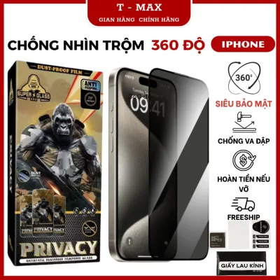 Kính Cường Lực Chống Nhìn Trộm 360 Độ Cho Iphone 17 Pro Max/16/15/14/13/12/11