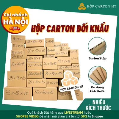 COMBO 10 Hộp đối khẩu nhiều size Hộp carton đóng hàng carton nhiều kích thước giá rẻ - Hộp carton HT