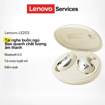 Tai nghe ngủ Lenovo LE203 Tai nghe Bluetooth Độ trễ thấp In-Ear HIFI Chất lượng âm thanh Bluetooth 6.0