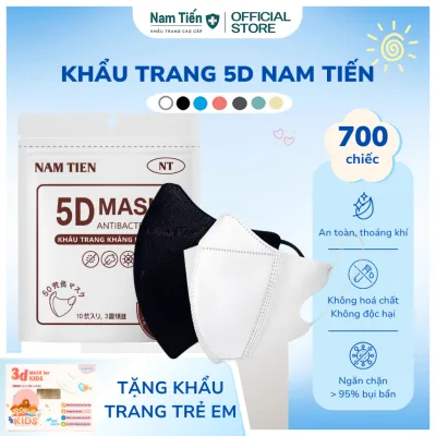 Thùng 700 chiếc khẩu trang 5D Nam Tiến 3 lớp kháng khuẩn chống bụi, chống tia UV cao cấp