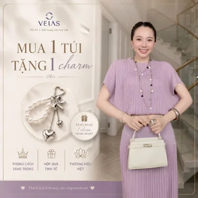 Túi xách nữ sang chảnh VELAS túi đi tiệc cầm tay cao cấp, nhỏ gọn dự đám cưới da PU