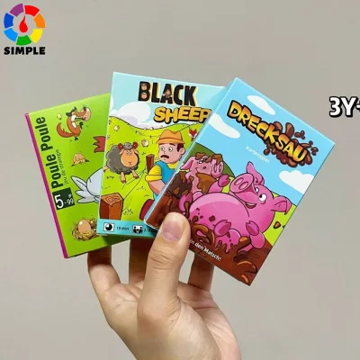 POULE POULE & DRECKSAU & Cừu Đen & Maunz Maunz Trò Chơi Thẻ Xếp Hình Trẻ Em Trò Chơi Tiệc Gia Đình