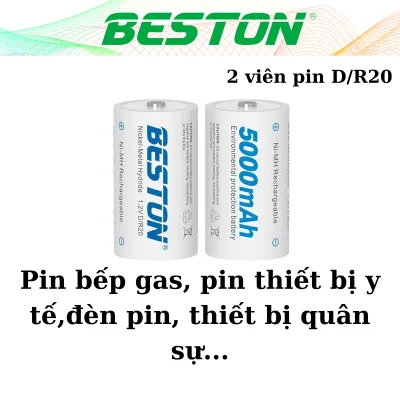 Vĩ 2 Pin Sạc Beston Đại D Beston 5000mAh 1.2V chính hãng , pin bếp gas, pin thiết bị y tế,đèn pin