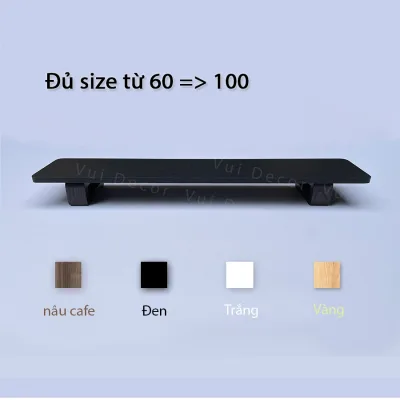 Kệ màn hình máy tính gỗ mdf decor góc làm việc, Góc được bo tròn tinh xảo ko phải loại góc vuông