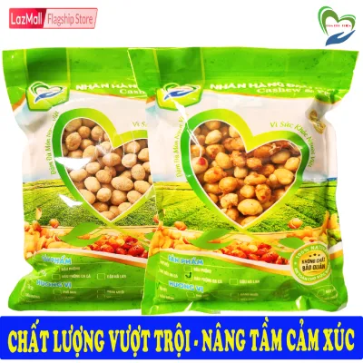 Combo 1KG 2 Vị Tự Chọn: Đậu Phộng Da Cá Tỏi Ớt và Da Cá Nước Cốt Dừa Tâm Đức Thiện 2 Túi ZIP 500GR đồ ăn vặt bánh kẹo quà Tết